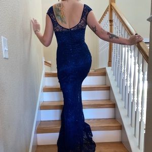 Blue lace formal dress size 4